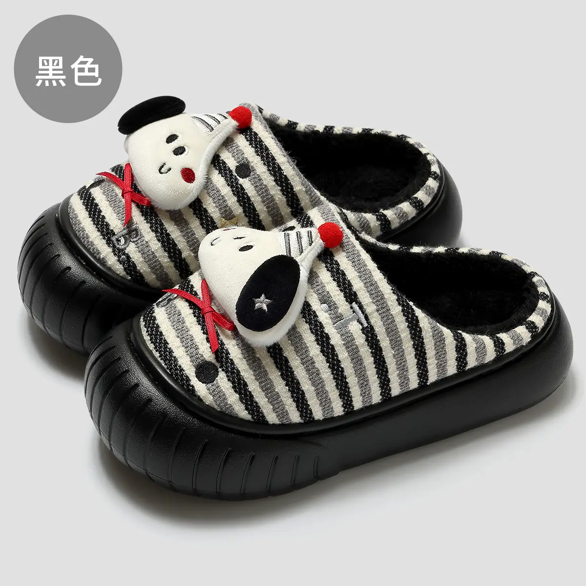 Cute Cartoon Cotton Slippers for Kids Women Winter Indoor Non-Slip - Image 2