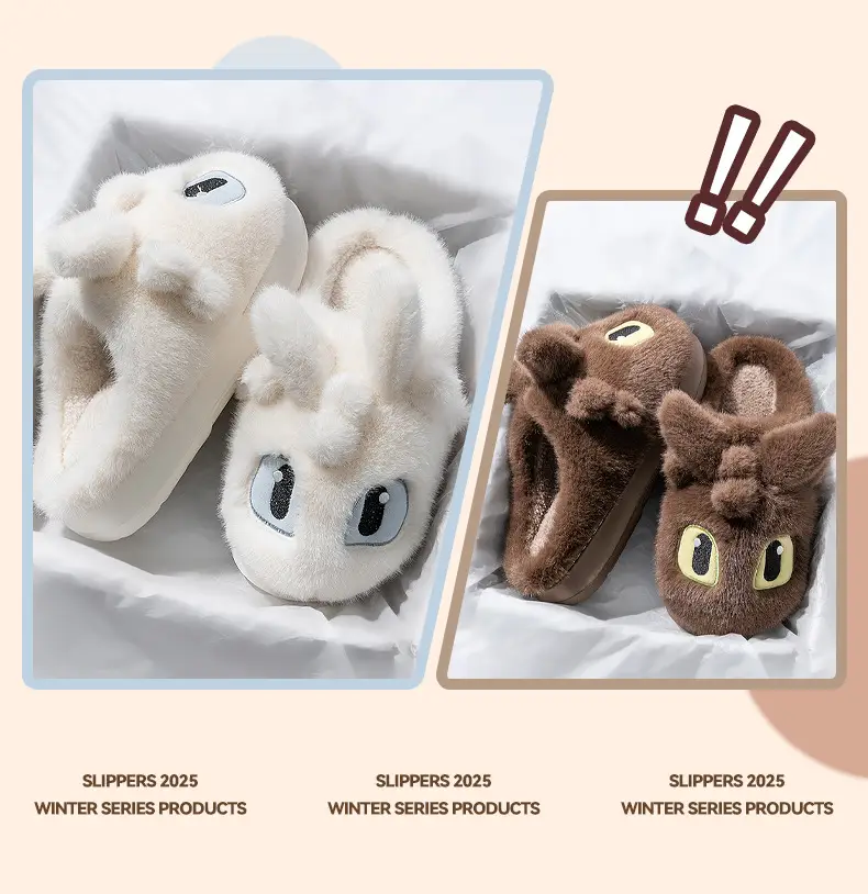 Men's Dragon Cartoon Slippers Warm Cotton Autumn Winter — feature 11