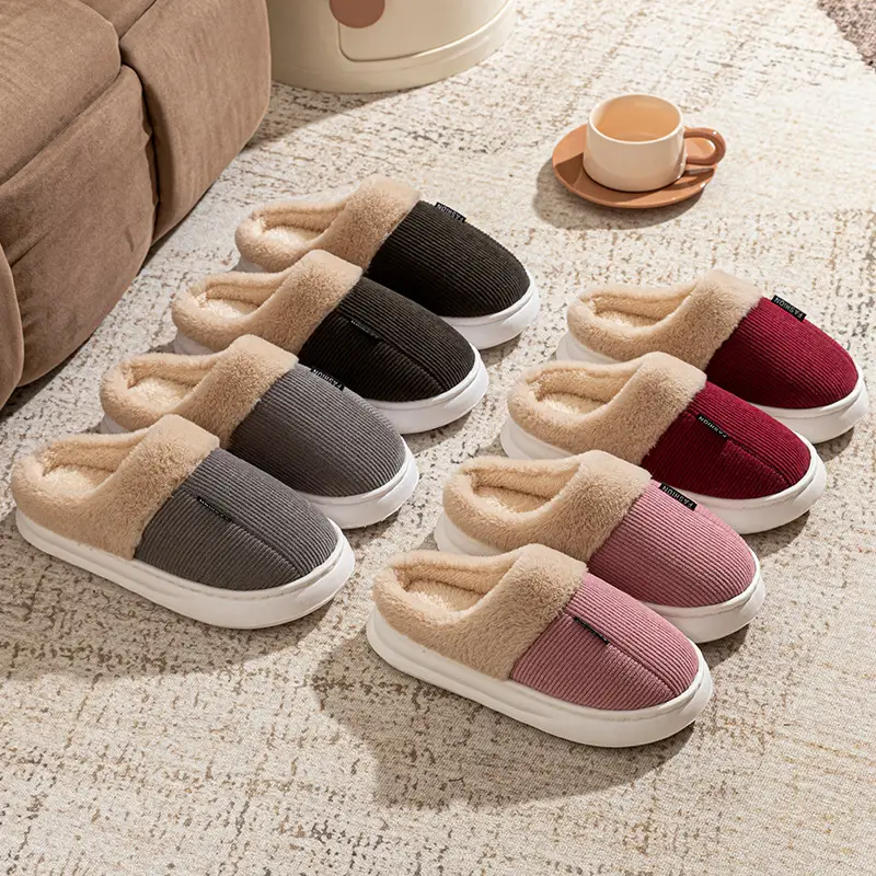 Cotton Slippers Winter New Model Men's Large Size 2026 Home Indoor Fleece-Lined Thickened Warm Non-Slip Comfortable Slippers - Image 7