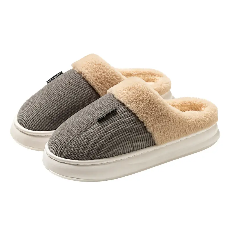 Cotton Slippers Winter New Model Men's Large Size 2026 Home Indoor Fleece-Lined Thickened Warm Non-Slip Comfortable Slippers - Image 9