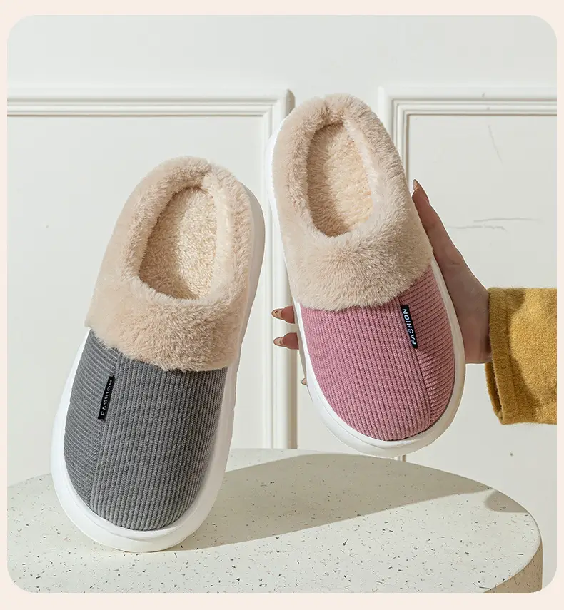 Cotton Slippers Winter New Model Men's Large Size 2026 Home Indoor Fleece-Lined Thickened Warm Non-Slip Comfortable Slippers — feature 14