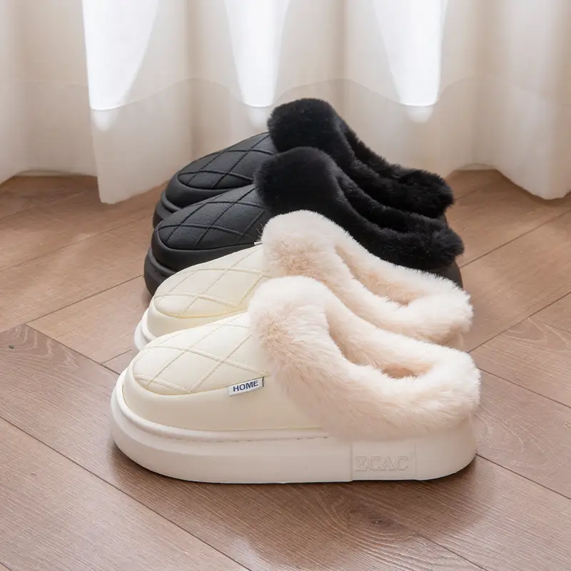 Women's Winter Thickened Warm Non-Slip Cotton Slippers 2025 New Indoor Home Odor-Resistant Plush Slippers Maternity Shoes
