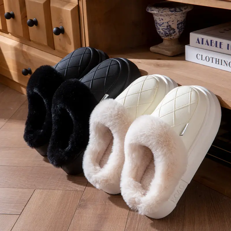 Women's Winter Thickened Warm Non-Slip Cotton Slippers 2025 New Indoor Home Odor-Resistant Plush Slippers Maternity Shoes