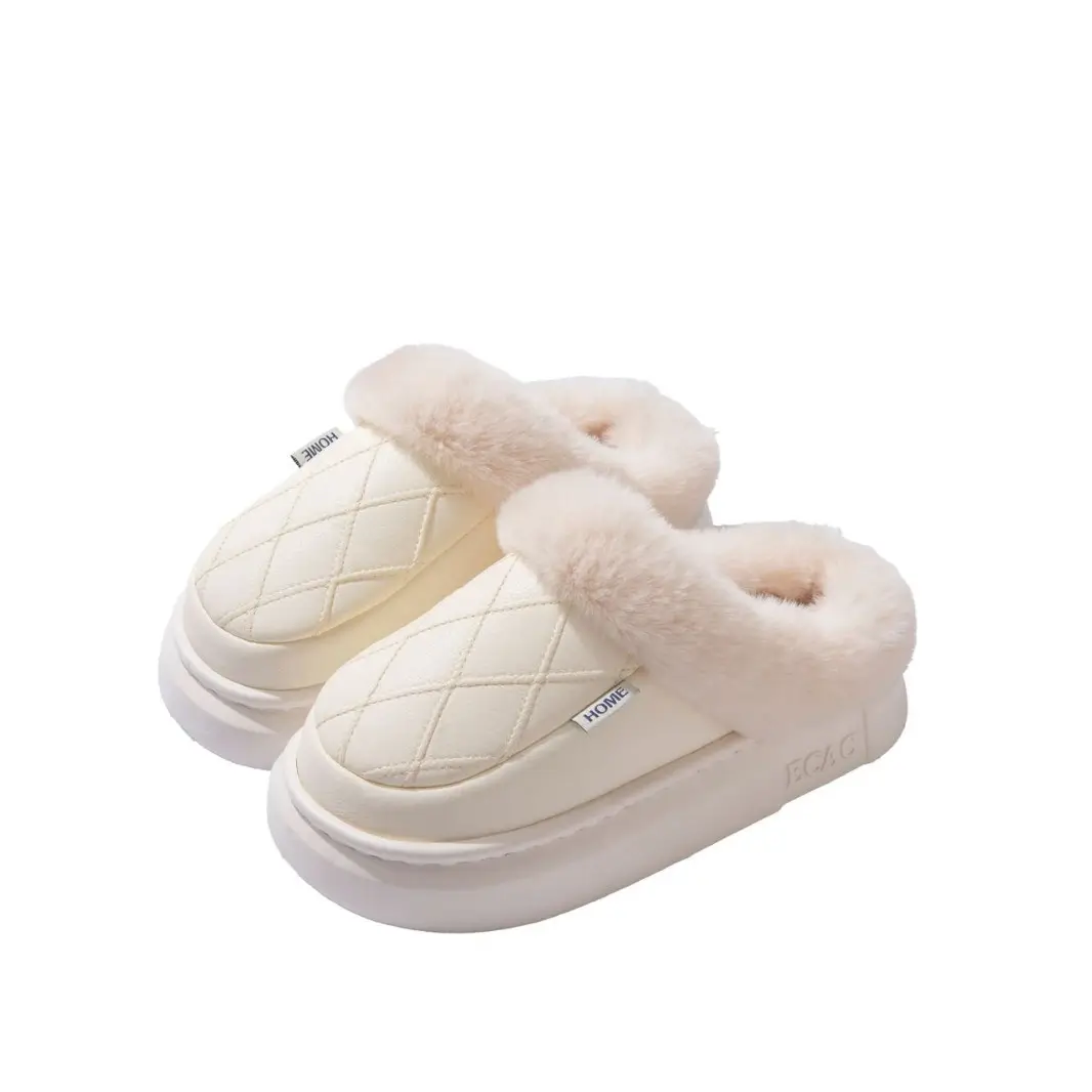 Women's Winter Thickened Warm Non-Slip Cotton Slippers 2025 New Indoor Home Odor-Resistant Plush Slippers Maternity Shoes