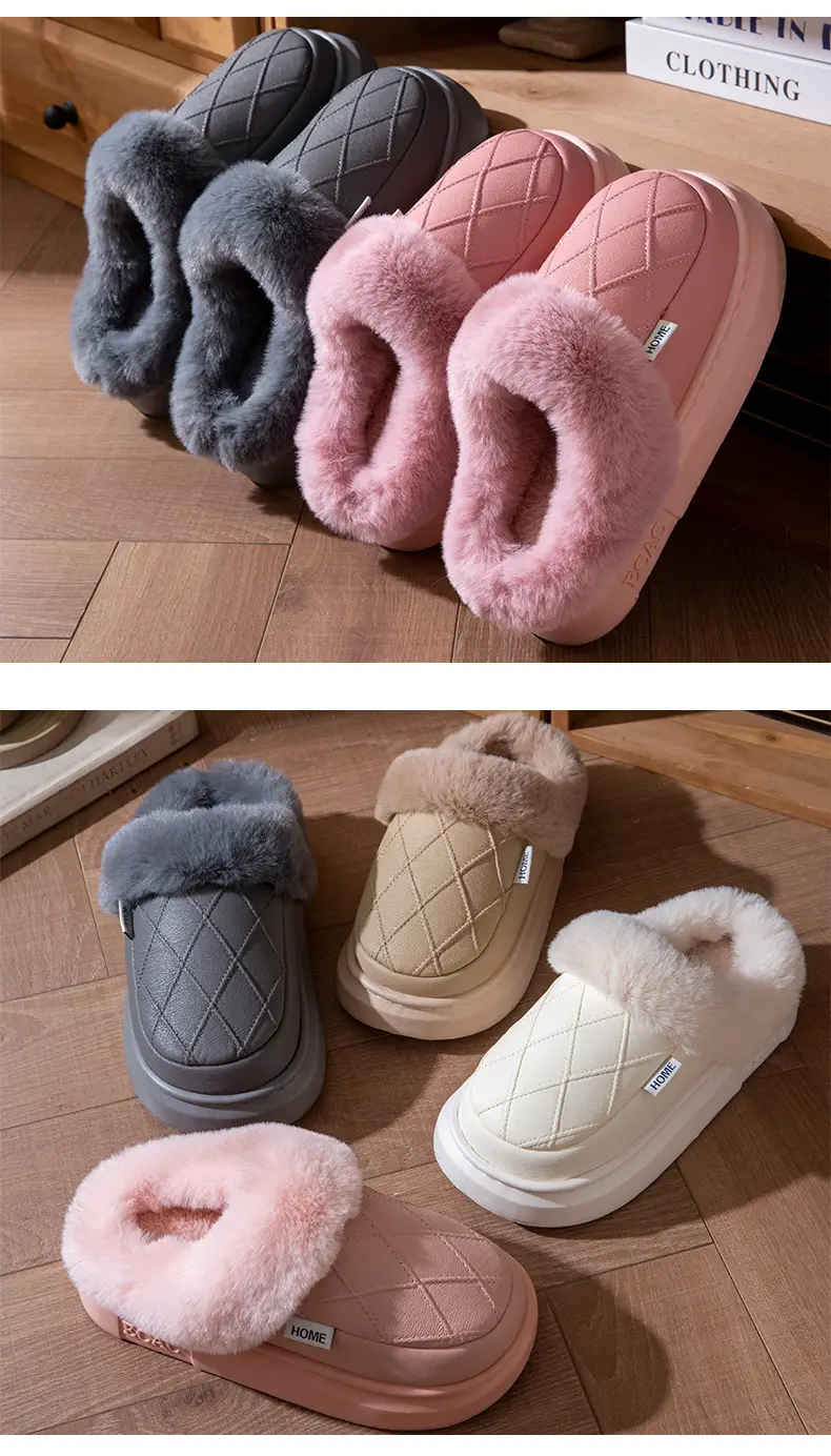 Women's Winter Thickened Warm Non-Slip Cotton Slippers 2025 New Indoor Home Odor-Resistant Plush Slippers Maternity Shoes — feature 8