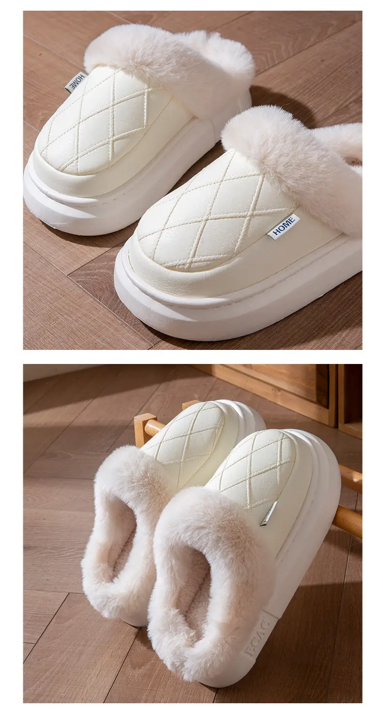 Women's Winter Thickened Warm Non-Slip Cotton Slippers 2025 New Indoor Home Odor-Resistant Plush Slippers Maternity Shoes — feature 9