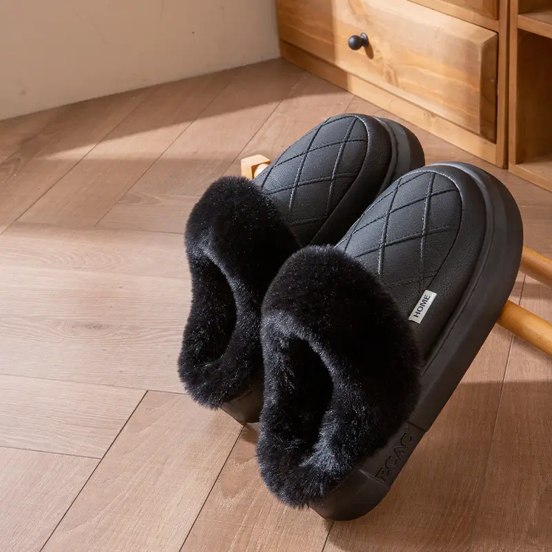 Women's Winter Thickened Warm Non-Slip Cotton Slippers 2025 New Indoor Home Odor-Resistant Plush Slippers Maternity Shoes
