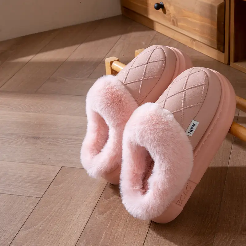 Women's Winter Thickened Warm Non-Slip Cotton Slippers 2025 New Indoor Home Odor-Resistant Plush Slippers Maternity Shoes