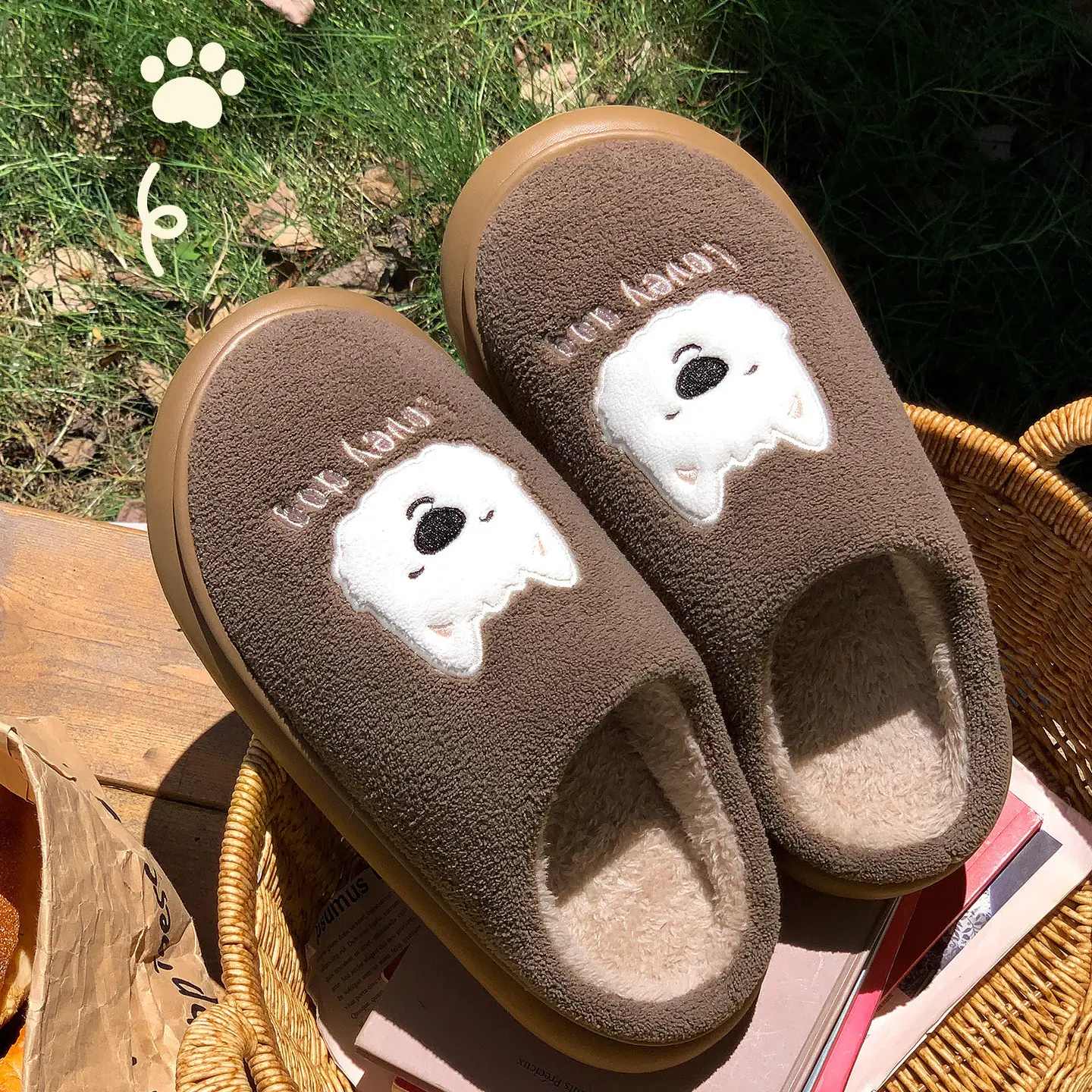 Cute Plush Cotton Slippers for Women Winter 2025 - Image 9