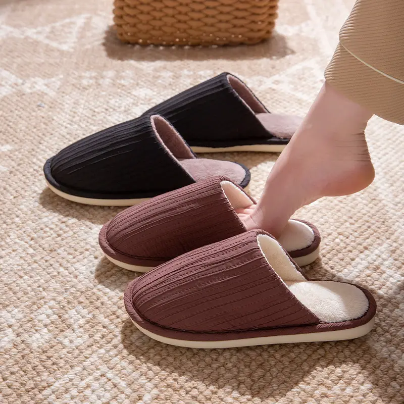 Cute Cotton Slippers for Women Autumn and Winter 2025 New Indoor Home Warm Bag and Couple Furry Confinement Shoes for Men - Image 6