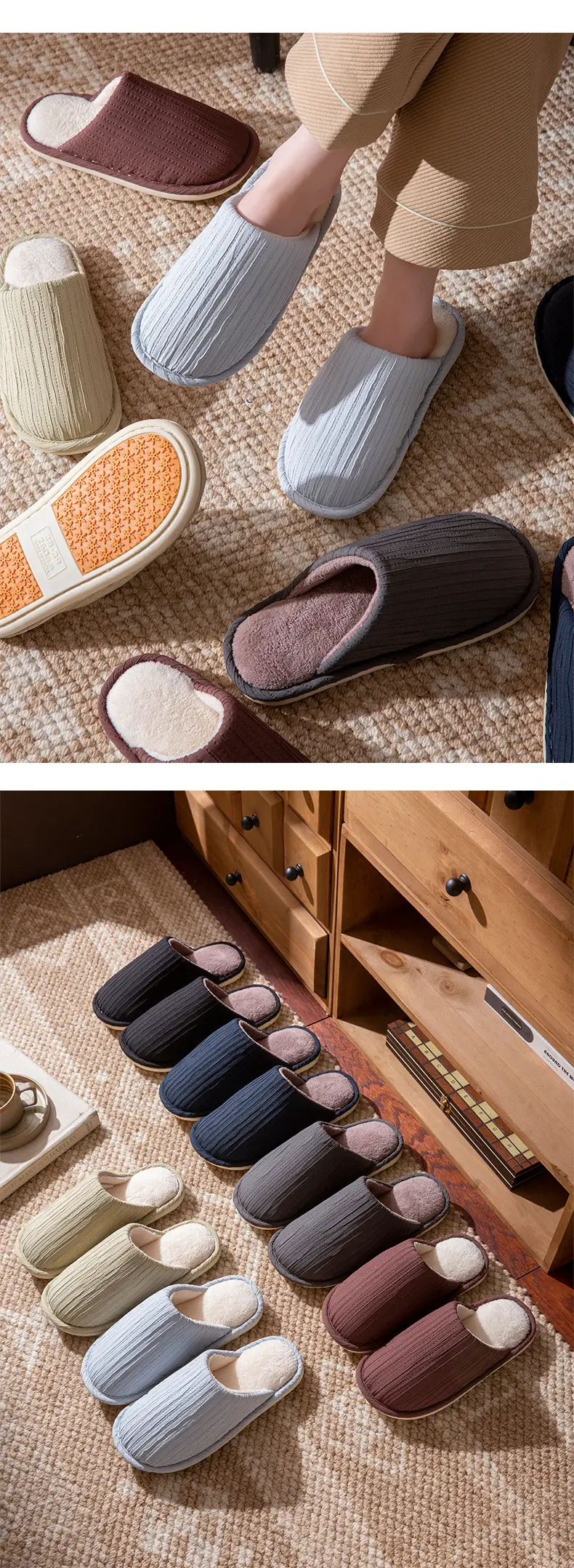 Cute Cotton Slippers for Women Autumn and Winter 2025 New Indoor Home Warm Bag and Couple Furry Confinement Shoes for Men — feature 10