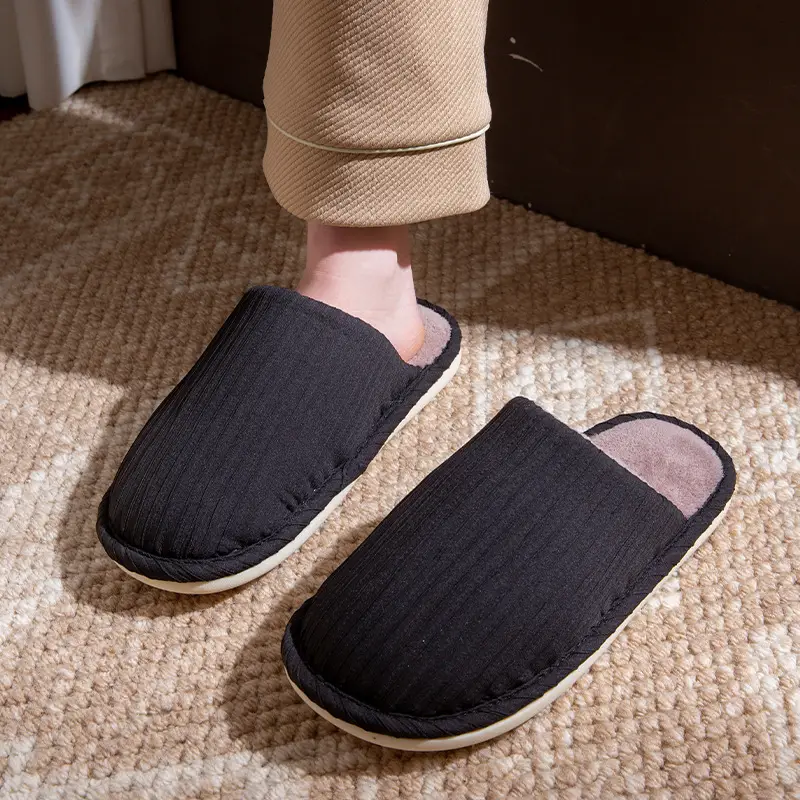 Cute Cotton Slippers for Women Autumn and Winter 2025 New Indoor Home Warm Bag and Couple Furry Confinement Shoes for Men - Image 2