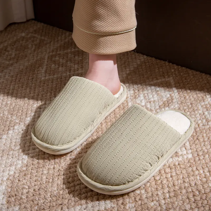 Cute Cotton Slippers for Women Autumn and Winter 2025 New Indoor Home Warm Bag and Couple Furry Confinement Shoes for Men - Image 3
