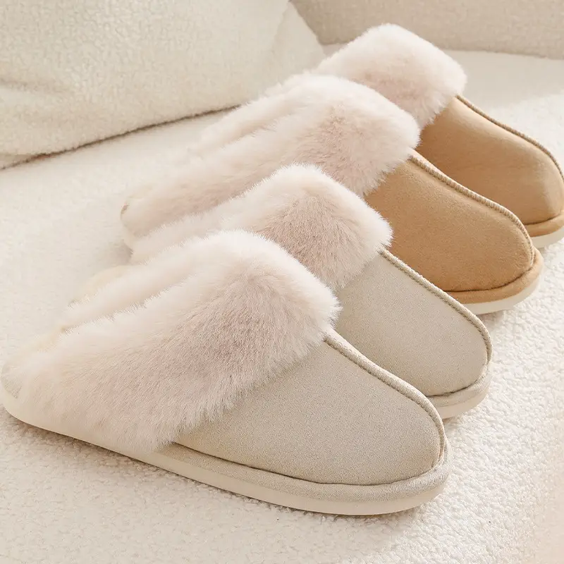 Women's Cotton Winter Slippers Pink Thick Warm Non-Slip - Image 6