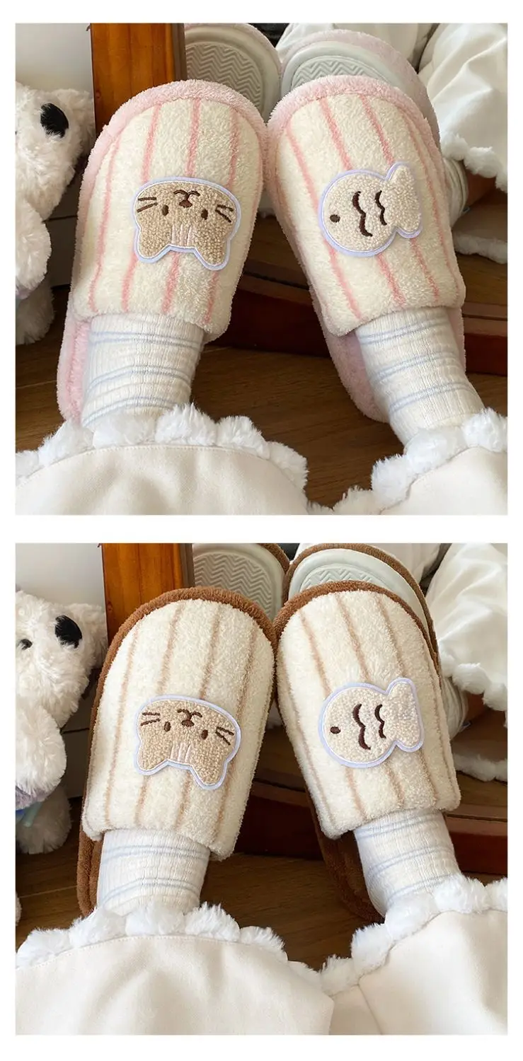 Cute Embroidered Cat Fish Head Flats for Women — feature 10