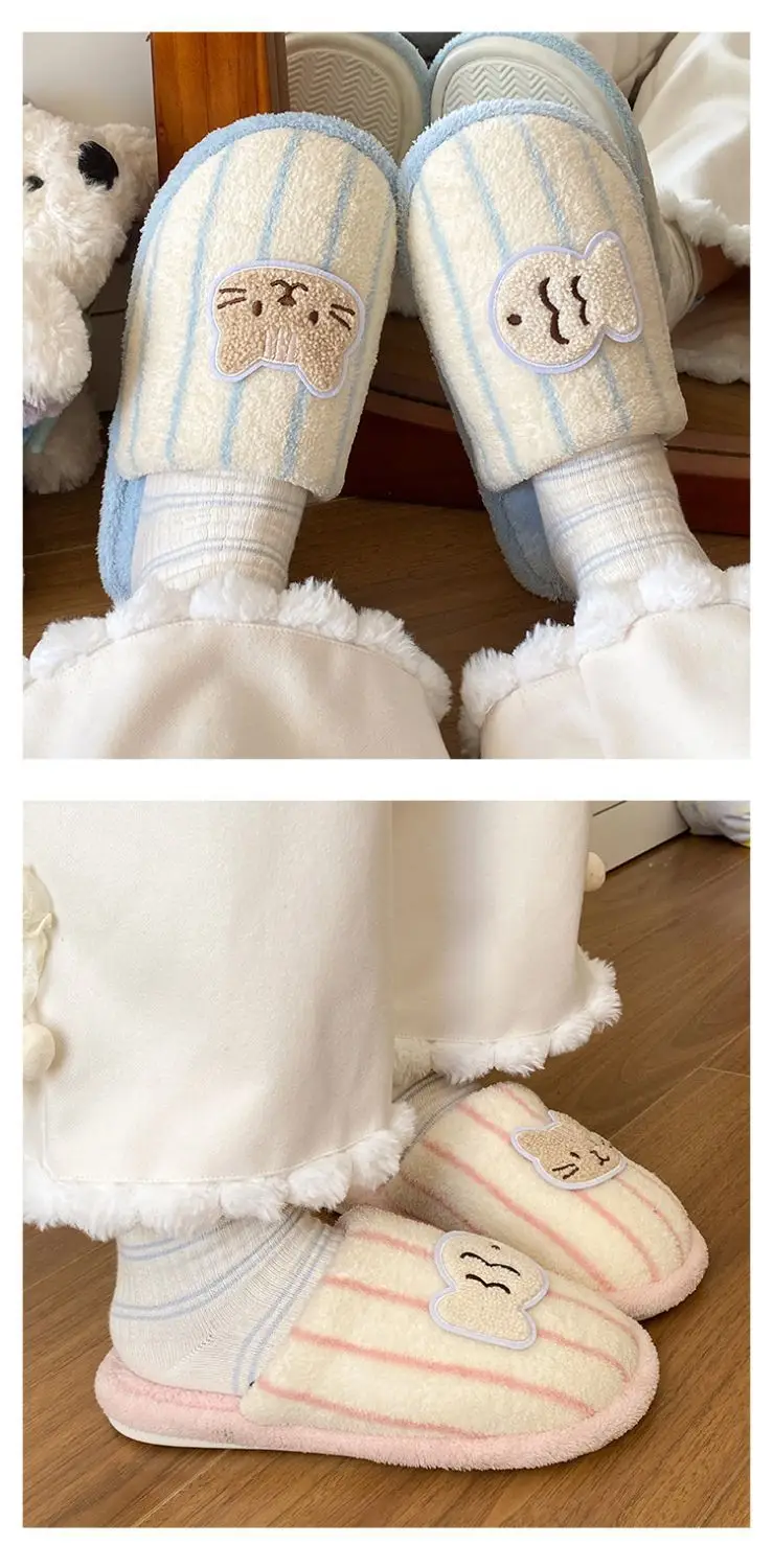 Cute Embroidered Cat Fish Head Flats for Women — feature 11