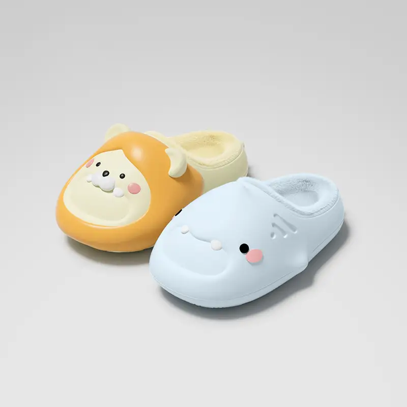 Cute Shark Cotton Slippers for Women, Winter Indoor Warm Slippers with Slight Arch Support, Waterproof and Warm, Couple's Eva Cotton Shoes for Outdoor Wear, Men's - Image 3