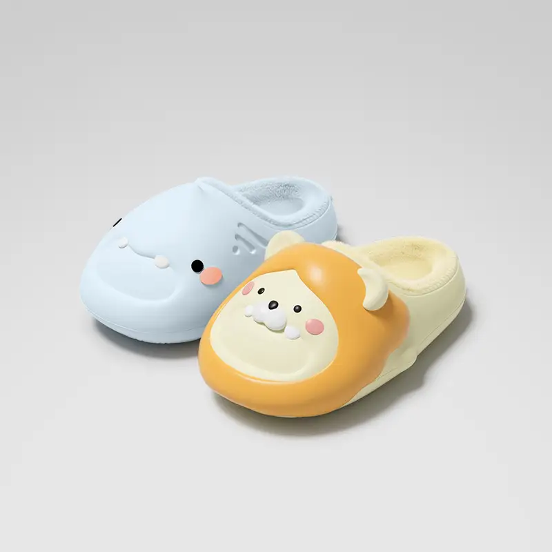 Cute Shark Cotton Slippers for Women, Winter Indoor Warm Slippers with Slight Arch Support, Waterproof and Warm, Couple's Eva Cotton Shoes for Outdoor Wear, Men's - Image 4