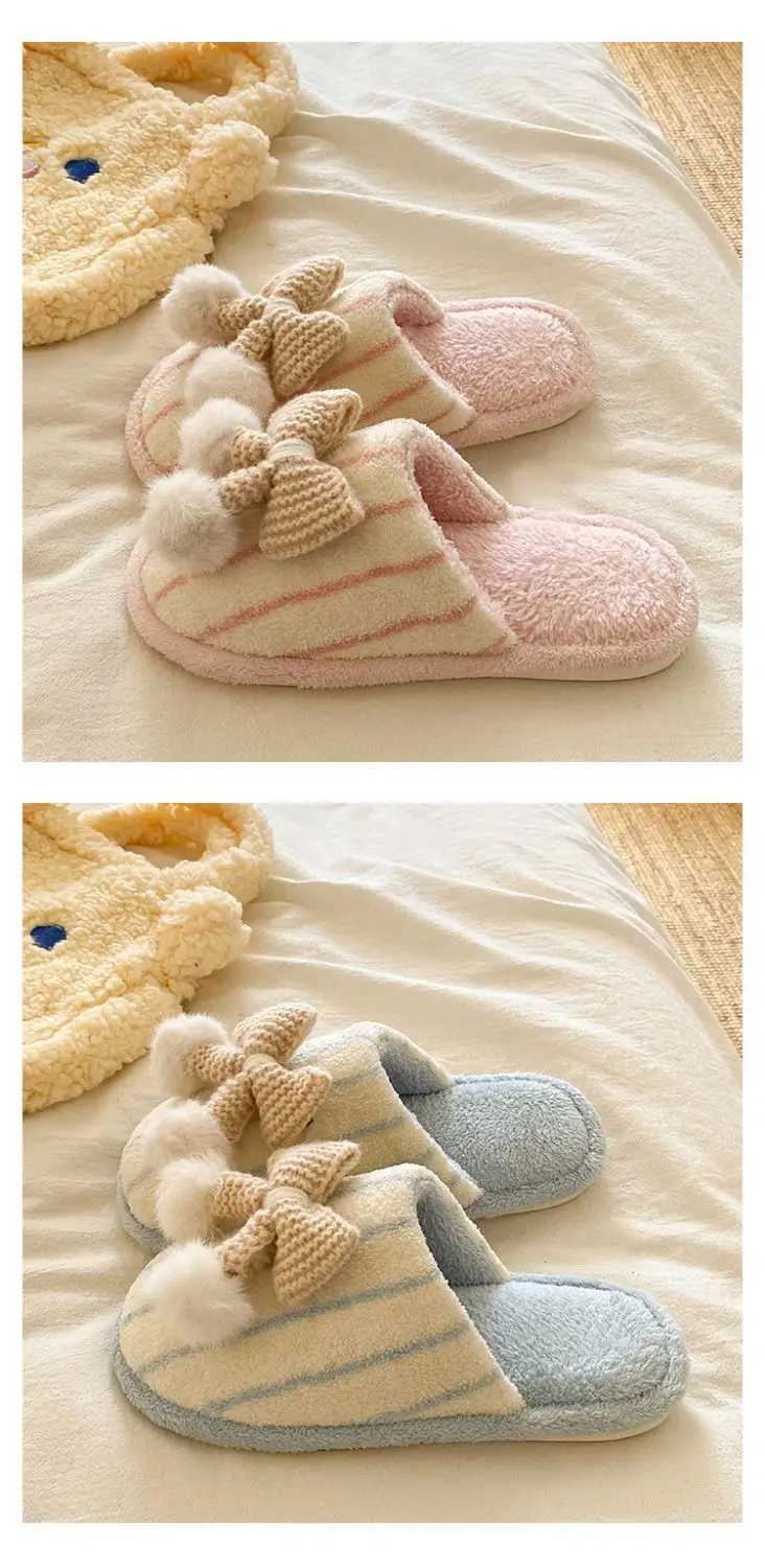 Winter Furry Slip-On Slippers for Women Pink — feature 18