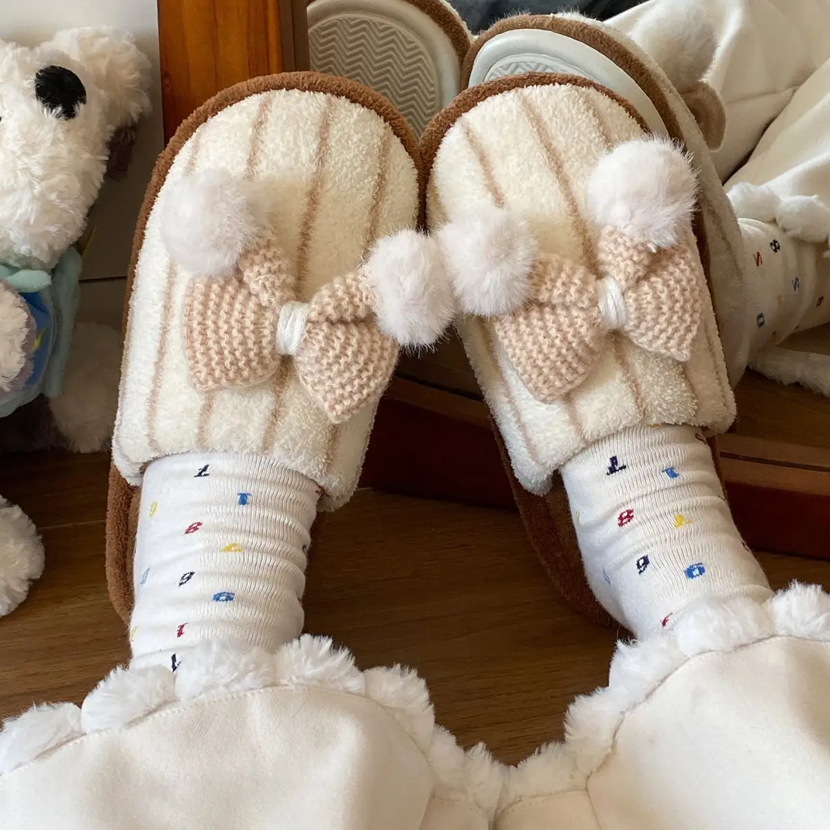 Winter Furry Slip-On Slippers for Women Pink — feature 25