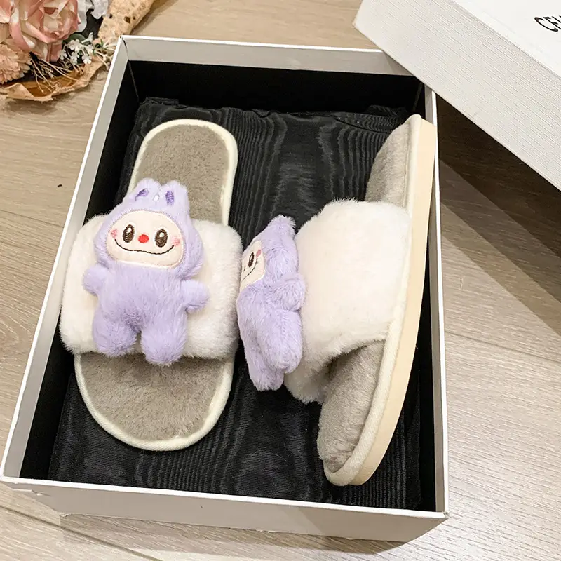Cartoon Cotton Slippers for Women 2026 Autumn and Winter New Cute Home Children's Flat-Soled Casual Indoor Air-Conditioned Slippers - Image 7