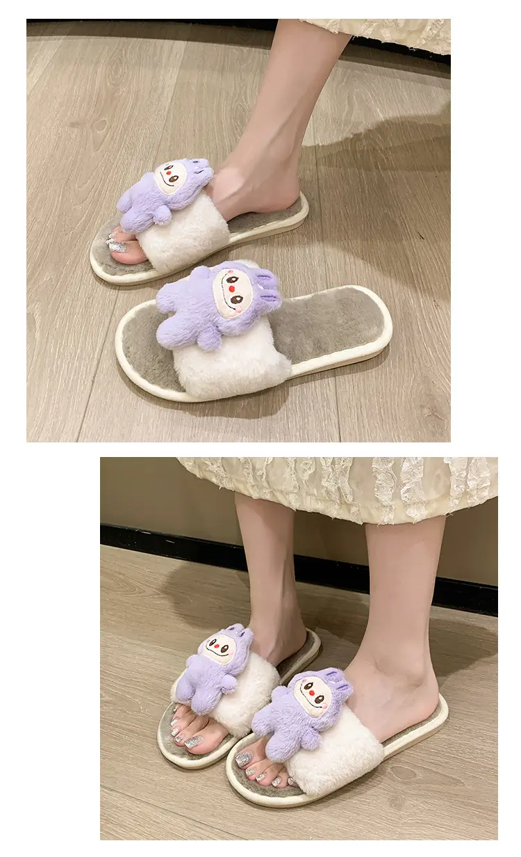 Cartoon Cotton Slippers for Women 2026 Autumn and Winter New Cute Home Children's Flat-Soled Casual Indoor Air-Conditioned Slippers — feature 11
