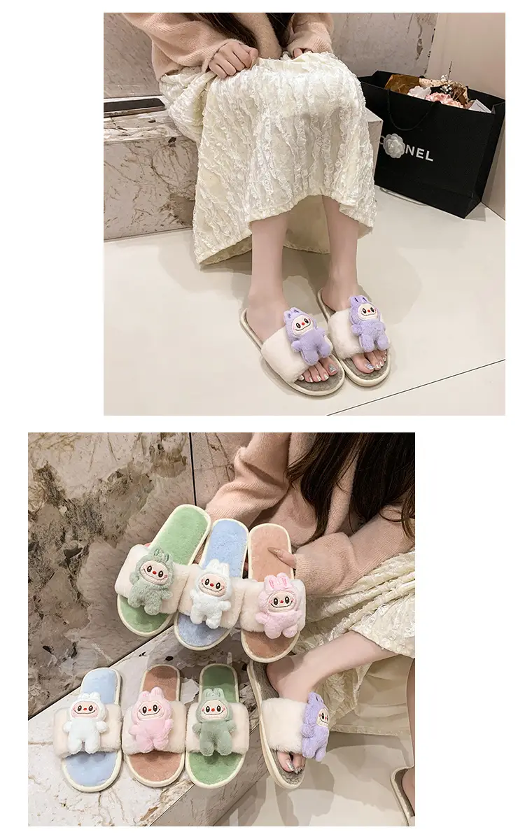 Cartoon Cotton Slippers for Women 2026 Autumn and Winter New Cute Home Children's Flat-Soled Casual Indoor Air-Conditioned Slippers — feature 13