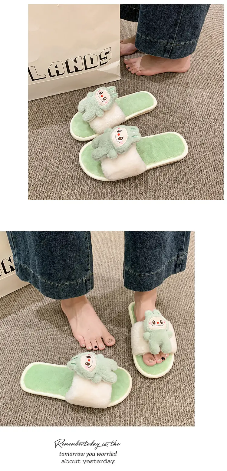 Cartoon Cotton Slippers for Women 2026 Autumn and Winter New Cute Home Children's Flat-Soled Casual Indoor Air-Conditioned Slippers — feature 15