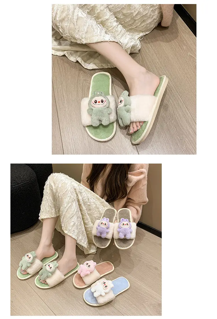 Cartoon Cotton Slippers for Women 2026 Autumn and Winter New Cute Home Children's Flat-Soled Casual Indoor Air-Conditioned Slippers — feature 16