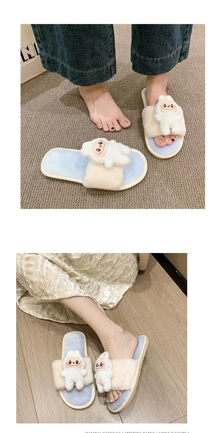 Cartoon Cotton Slippers for Women 2026 Autumn and Winter New Cute Home Children's Flat-Soled Casual Indoor Air-Conditioned Slippers — feature 19