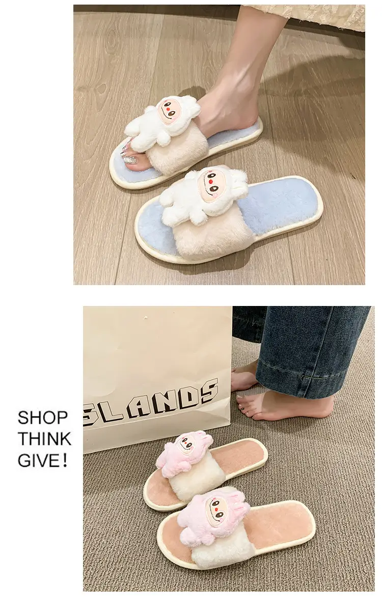 Cartoon Cotton Slippers for Women 2026 Autumn and Winter New Cute Home Children's Flat-Soled Casual Indoor Air-Conditioned Slippers — feature 21