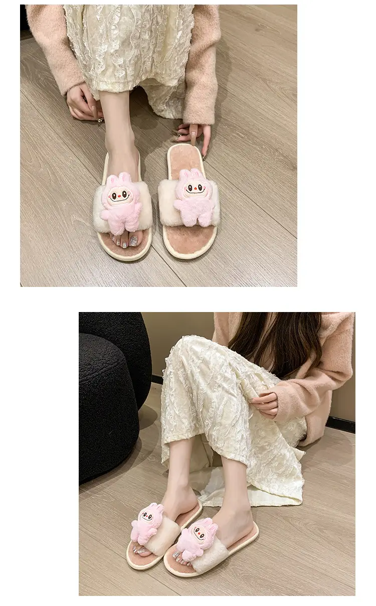 Cartoon Cotton Slippers for Women 2026 Autumn and Winter New Cute Home Children's Flat-Soled Casual Indoor Air-Conditioned Slippers — feature 23