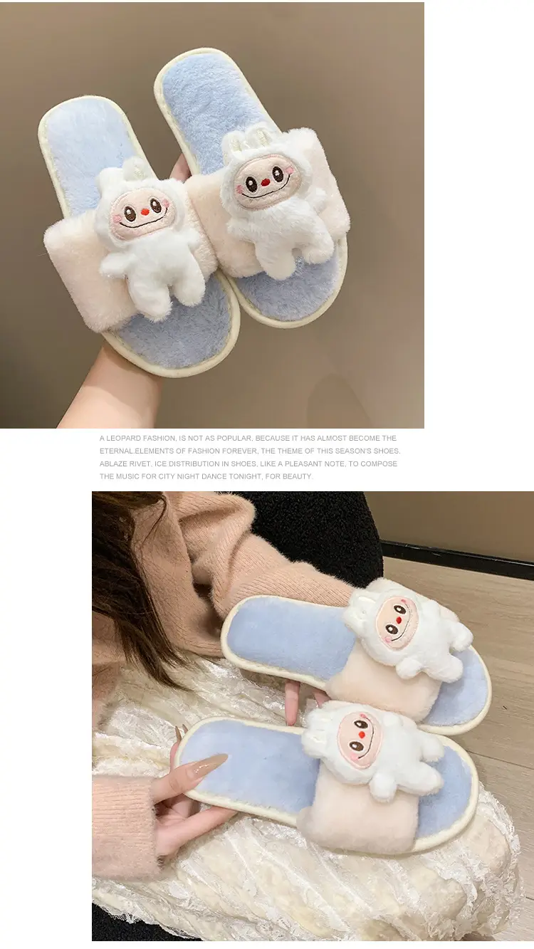 Cartoon Cotton Slippers for Women 2026 Autumn and Winter New Cute Home Children's Flat-Soled Casual Indoor Air-Conditioned Slippers — feature 26