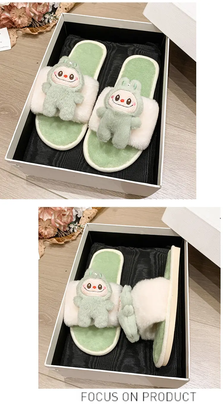 Cartoon Cotton Slippers for Women 2026 Autumn and Winter New Cute Home Children's Flat-Soled Casual Indoor Air-Conditioned Slippers — feature 27
