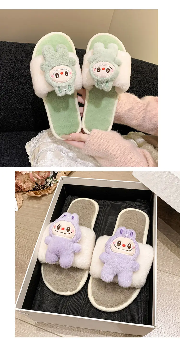 Cartoon Cotton Slippers for Women 2026 Autumn and Winter New Cute Home Children's Flat-Soled Casual Indoor Air-Conditioned Slippers — feature 28