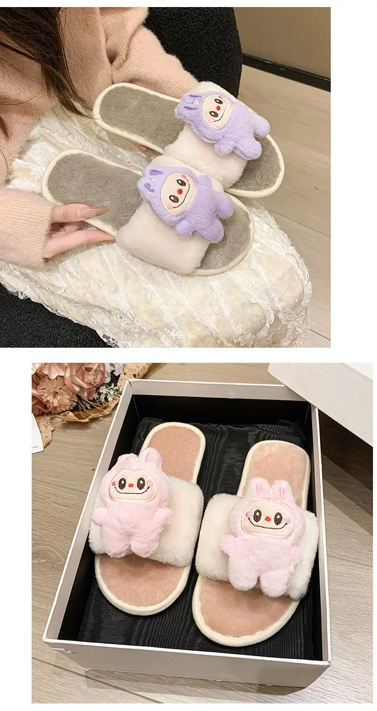 Cartoon Cotton Slippers for Women 2026 Autumn and Winter New Cute Home Children's Flat-Soled Casual Indoor Air-Conditioned Slippers — feature 30