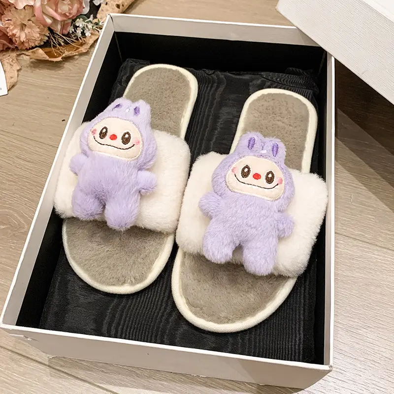 Cartoon Cotton Slippers for Women 2026 Autumn and Winter New Cute Home Children's Flat-Soled Casual Indoor Air-Conditioned Slippers - Image 4