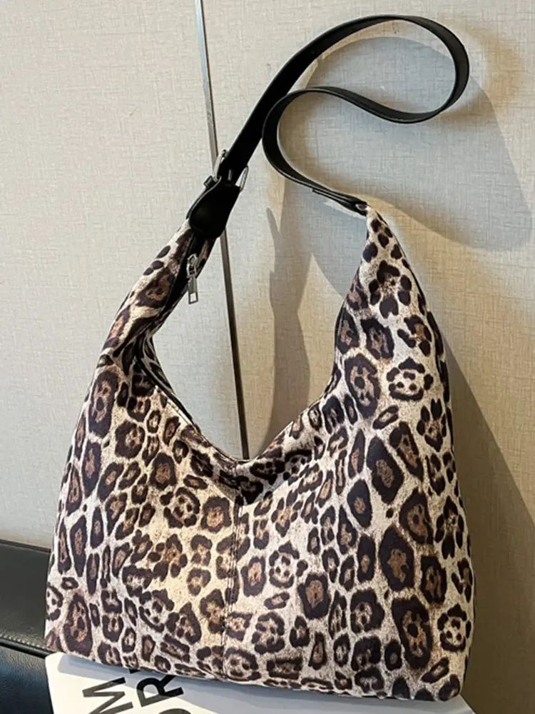 Leopard Print Korean Style Tote Bag for Office & Travel