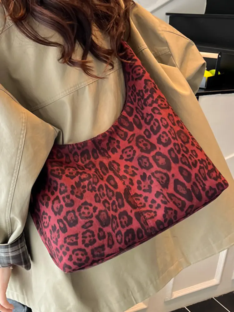 Leopard Print Korean Style Tote Bag for Office & Travel
