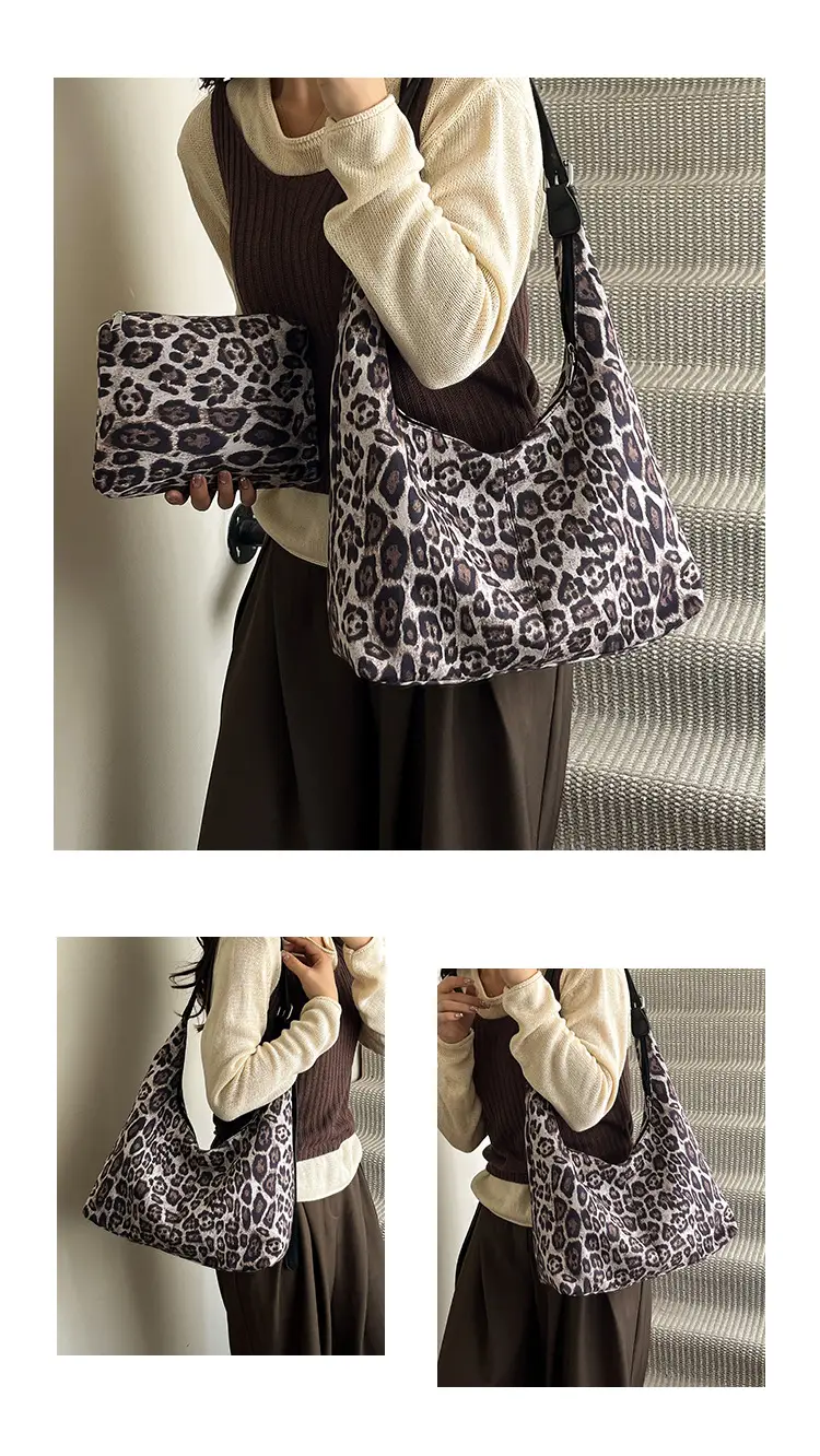 Leopard Print Korean Style Tote Bag for Office & Travel — feature 10