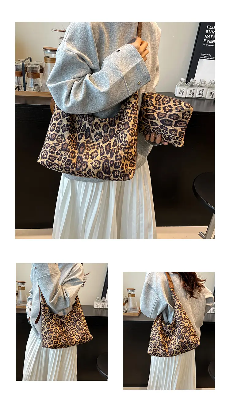 Leopard Print Korean Style Tote Bag for Office & Travel — feature 12