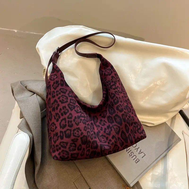 Leopard Print Korean Style Tote Bag for Office & Travel