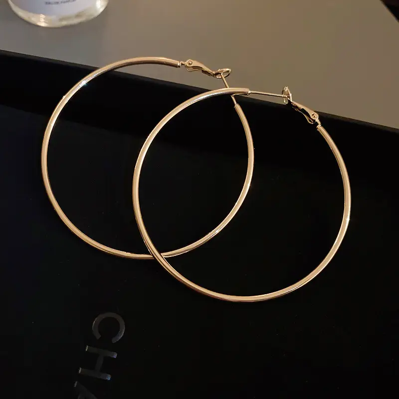 Minimalist Silver Needle Round Hoop Earrings Simple Fashion Commuter Personality Versatile Earrings Light Luxury High-End Earrings — feature 13