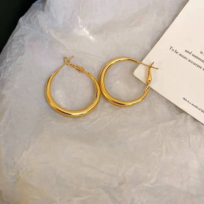Minimalist Silver Needle Round Hoop Earrings Simple Fashion Commuter Personality Versatile Earrings Light Luxury High-End Earrings — feature 28
