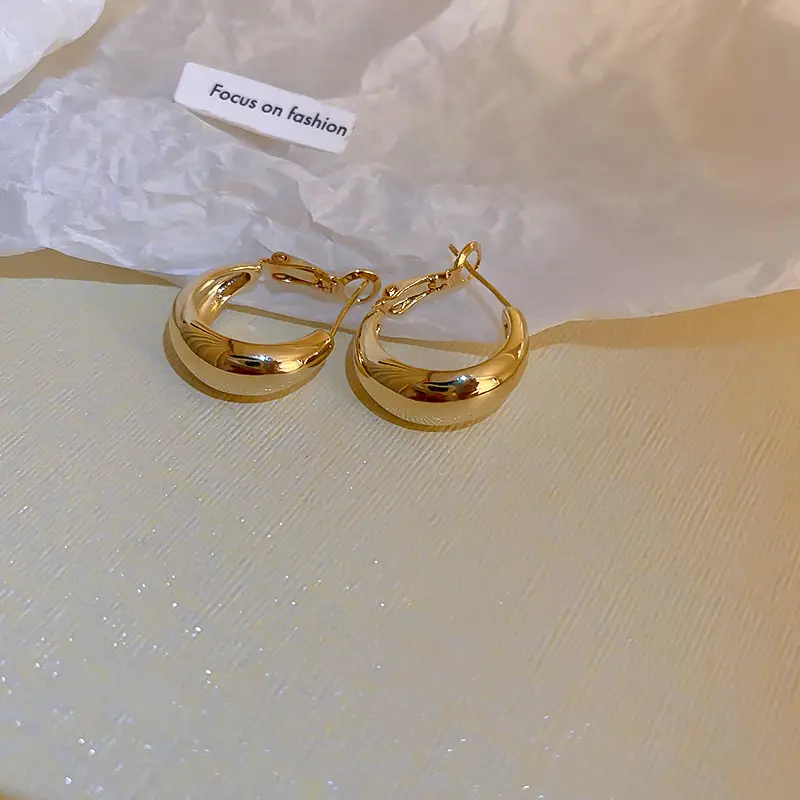 Minimalist Silver Needle Round Hoop Earrings Simple Fashion Commuter Personality Versatile Earrings Light Luxury High-End Earrings — feature 32