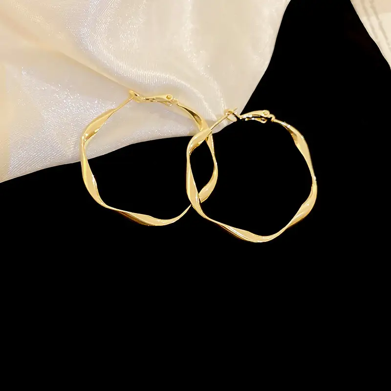 Minimalist Silver Needle Round Hoop Earrings Simple Fashion Commuter Personality Versatile Earrings Light Luxury High-End Earrings — feature 39
