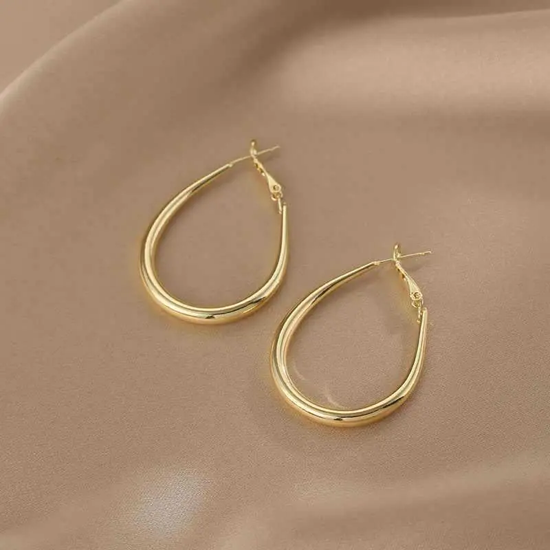 Minimalist Silver Needle Round Hoop Earrings Simple Fashion Commuter Personality Versatile Earrings Light Luxury High-End Earrings