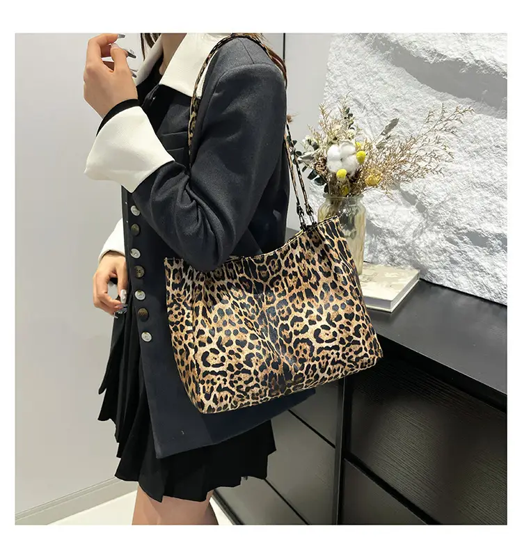 Women Leopard Print Tote Bags 2024 New Large Capacity — feature 12