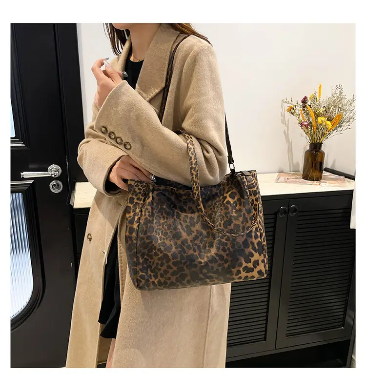 Women Leopard Print Tote Bags 2024 New Large Capacity — feature 9