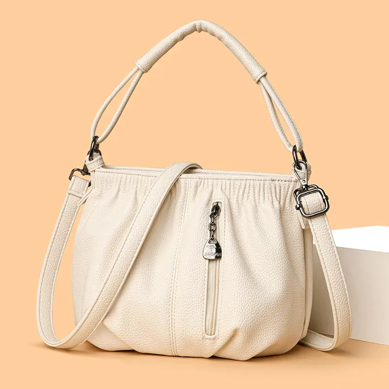 Black Retro Soft Leather Shoulder Bag for Women 2026 - Image 8